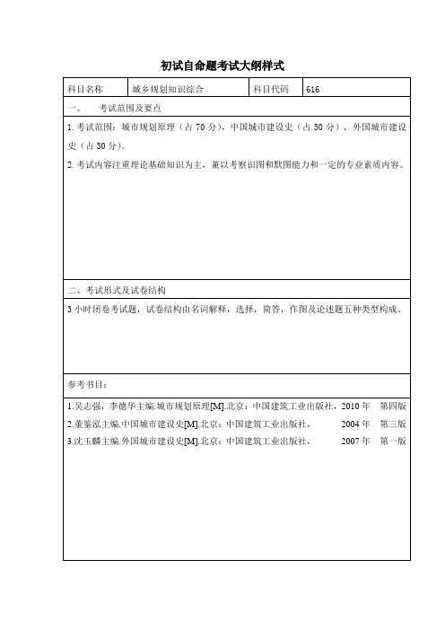 内蒙古工业大学2020年616城乡规划知识综合