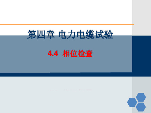 电力电缆技术及应用 4.4 相位检查