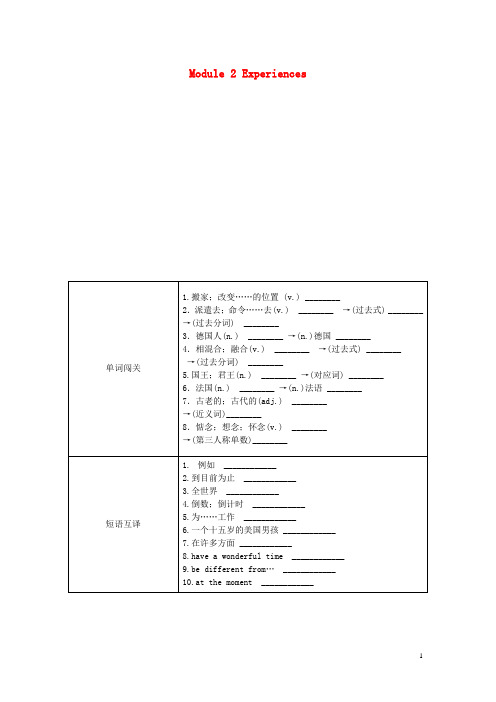 2019年春八年级英语下册 Module 2 Experiences Unit 2 They have seen the Pyramids & Unit 3导学 (新