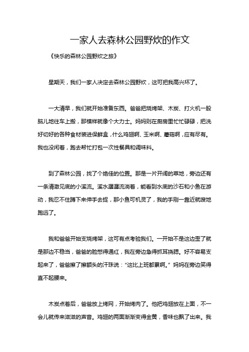一家人去森林公园野炊的作文