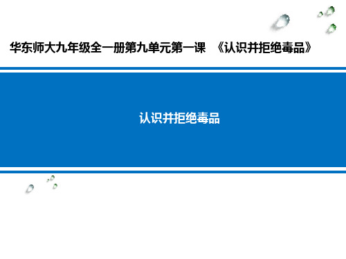 认识并拒绝毒品 学科信息：体育与健康-华东师大版-九年级全一册