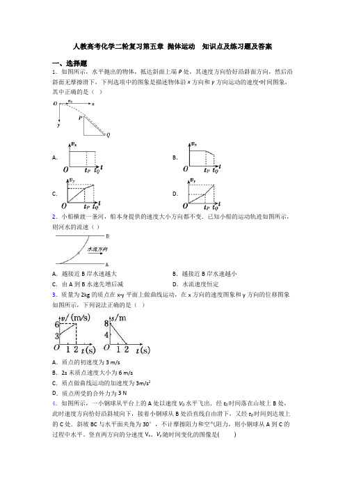 人教高考化学二轮复习第五章 抛体运动  知识点及练习题及答案