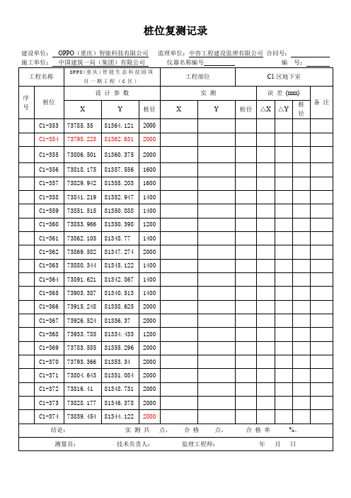 桩位复核记录