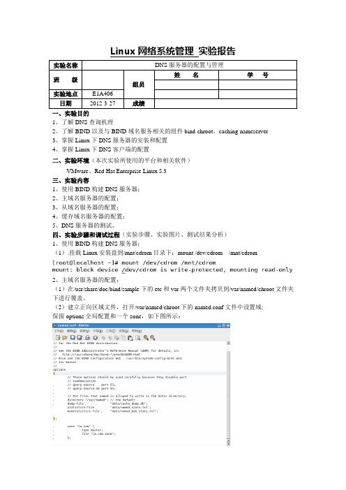 DNS服务器的配置与管理