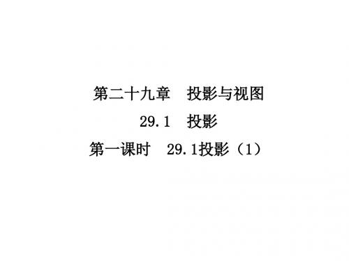 人教版数学九年级下册课件：29.1 投影 课时1