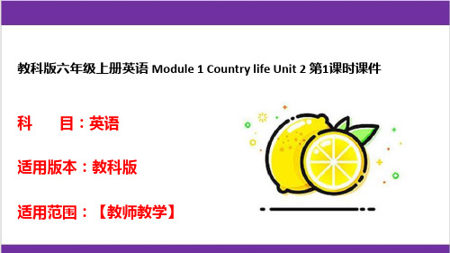 教科版六年级上册英语 Module 1 Country life Unit 2 第1课时课件