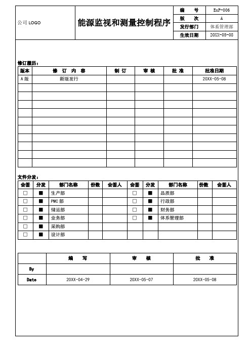 能源监视和测量控制程序