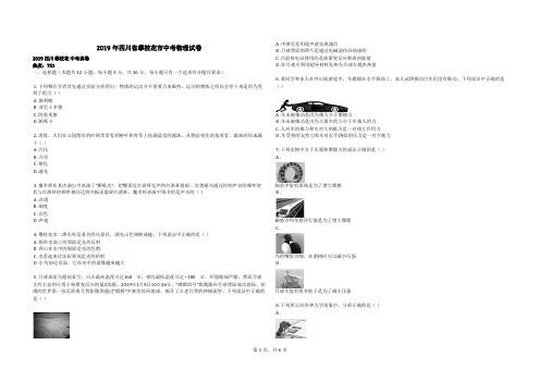 2019年四川省攀枝花市中考物理试卷