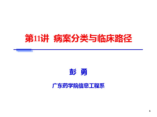 病案信息学 第十一十二章  病案分类与临床路径PPT课件