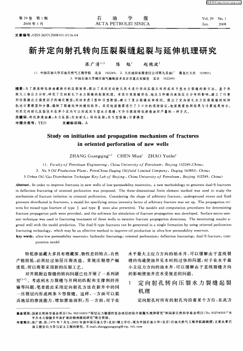 新井定向射孔转向压裂裂缝起裂与延伸机理研究