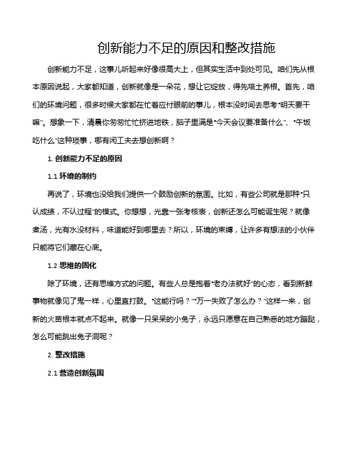 创新能力不足的原因和整改措施