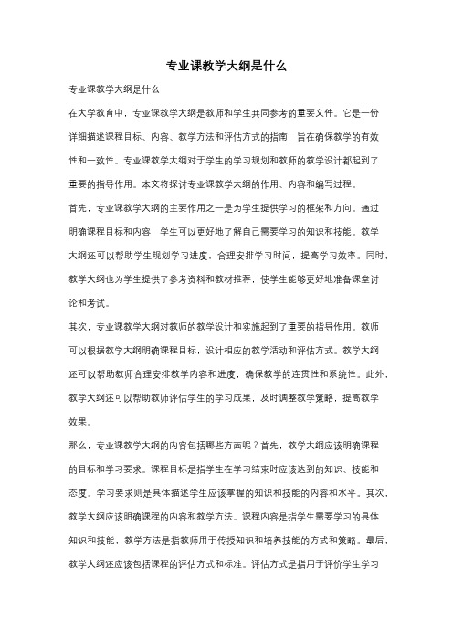 专业课教学大纲是什么