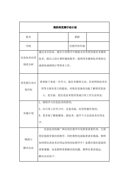 我的再发展行动计划