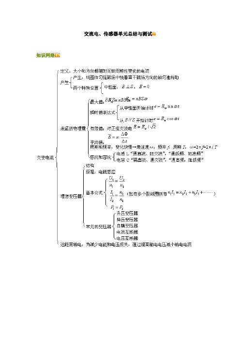 交流电、传感器单元总结与测试