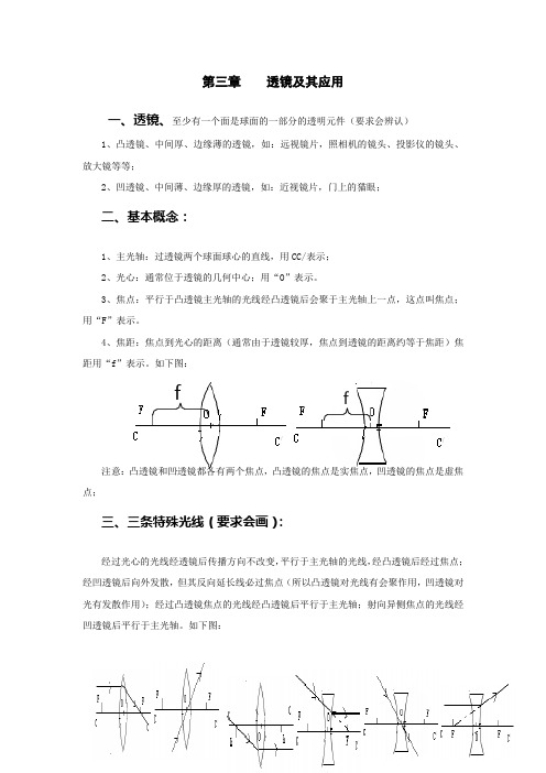 透镜及其应用、物态变化知识点