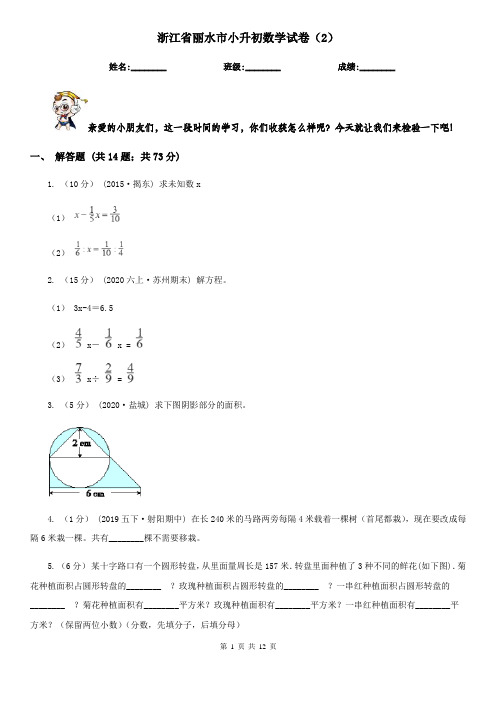 浙江省丽水市小升初数学试卷(2)