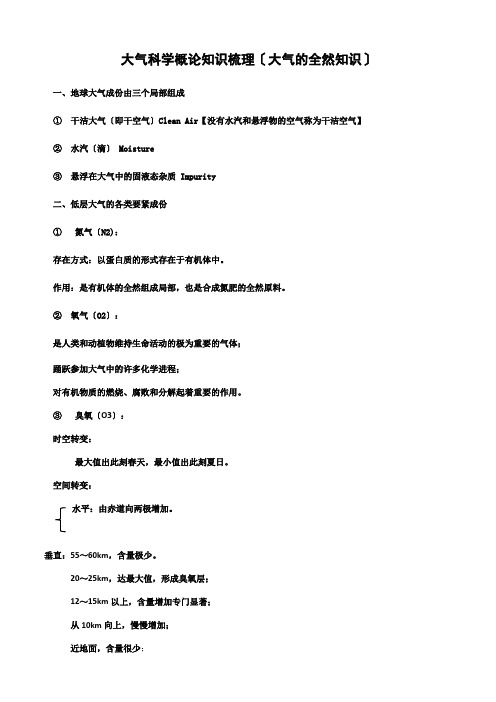 大气科学概论知识梳理(大气基础知识)