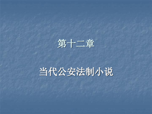 12章当代公安小说