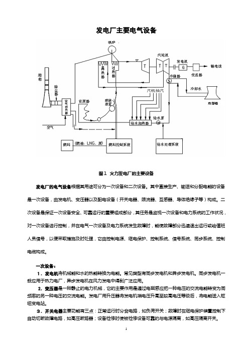 发电厂主要设备及其功能