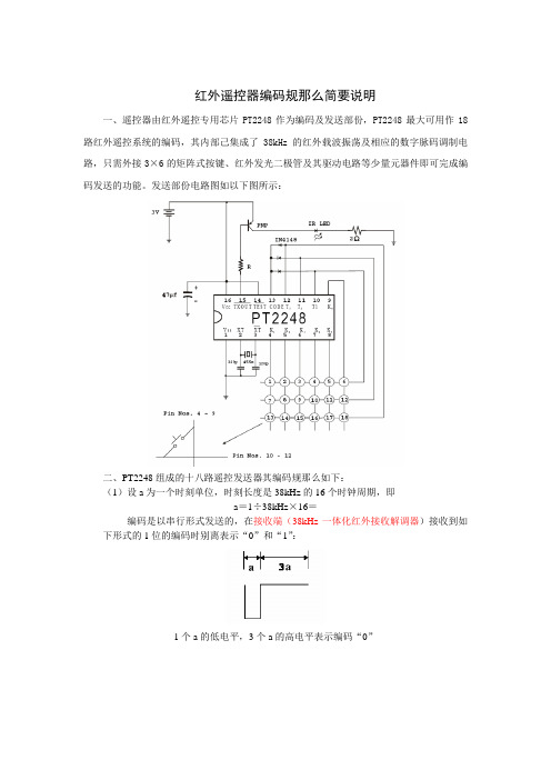 红外遥控器编码规那么简要说明