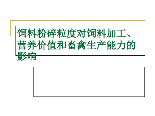 饲料粉碎粒度对饲料加工、营养价值和畜禽生产能力的影响-PPT精选文档