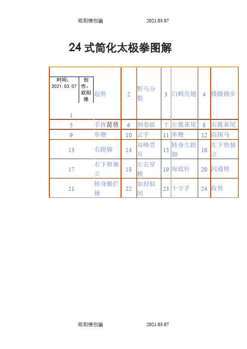 24式简化太极拳图解之欧阳德创编