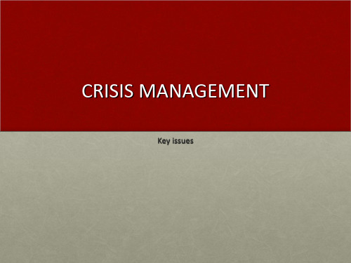 危机管理 Crisis Management