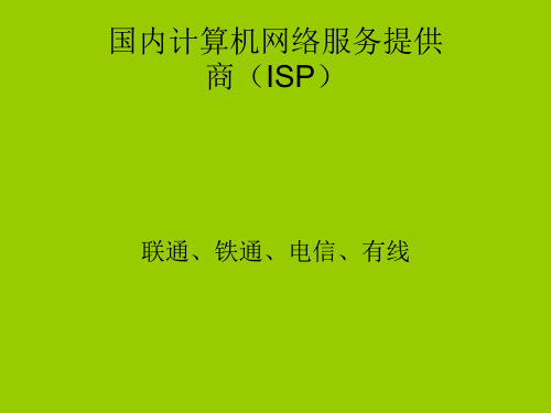 国内计算机网络服务提供商(ISP)