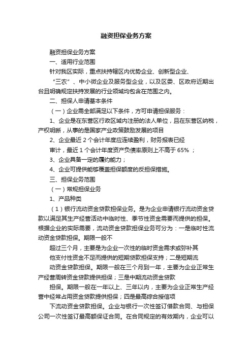 融资担保业务方案