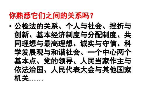 初中政治各个主要关系、答题技巧辅导