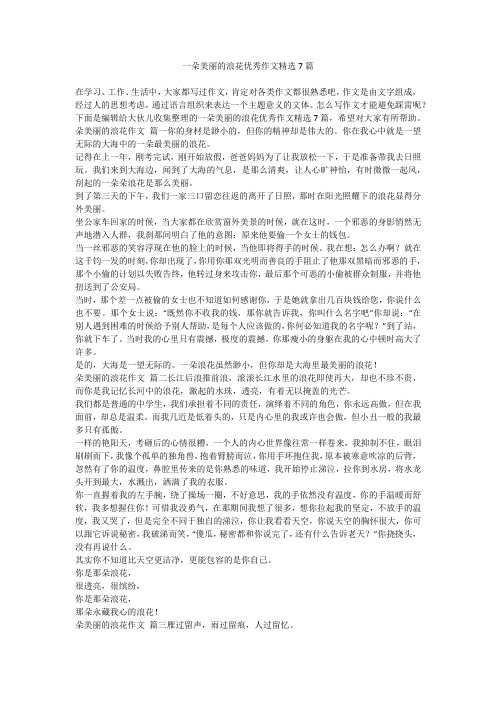 2023最新-一朵美丽的浪花优秀作文精选7篇