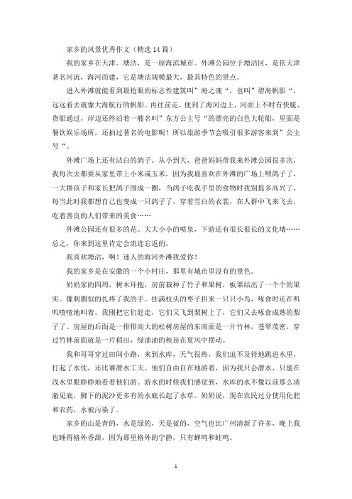 家乡的风景优秀作文(精选14篇最新)