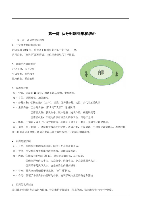 2020高考历史第1讲 从封建制到集权统治