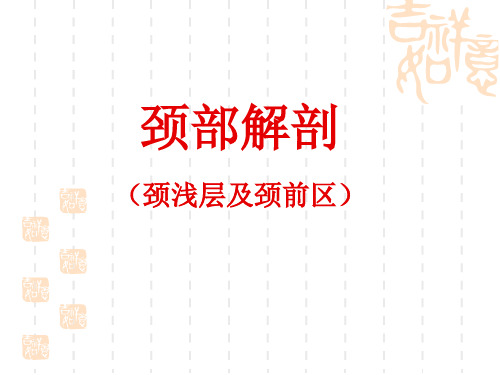 口腔局部解剖学课件：颈部概述及浅层、颈前区解剖(口腔系)