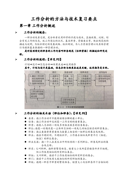 工作分析的方法与技术复习要点