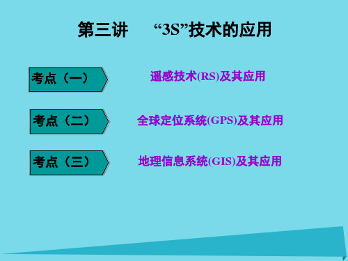 高三地理复习 地理入门 第三讲“3S”技术的应用课件