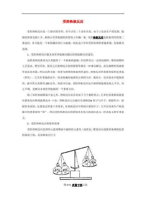 高中物理 第4章 核能 第4节 核能的利用与环境保护 受控热核反应素材 鲁科版选修35