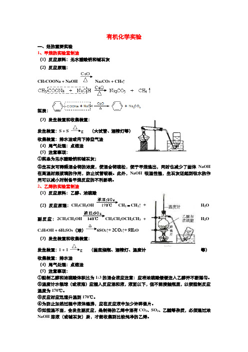 选修5有机化学实验整理篇(含装置-原理-注意事项)