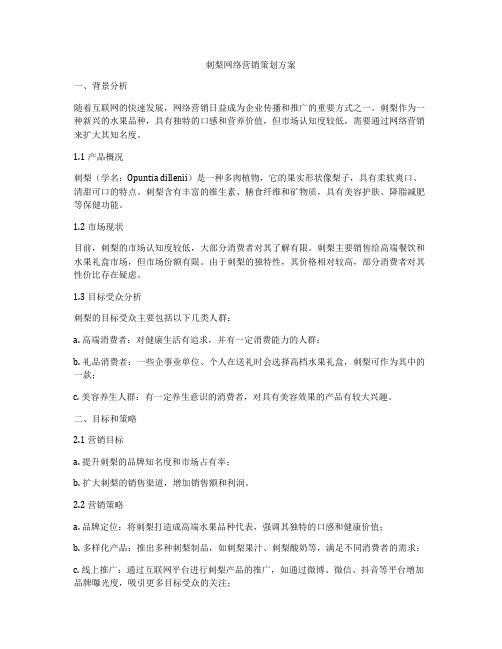 刺梨网络营销策划方案