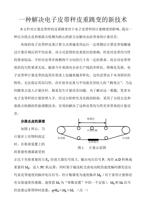 一种解决电子皮带秤皮重跳变的新技术