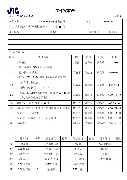 COGBonding作业指导(B2)