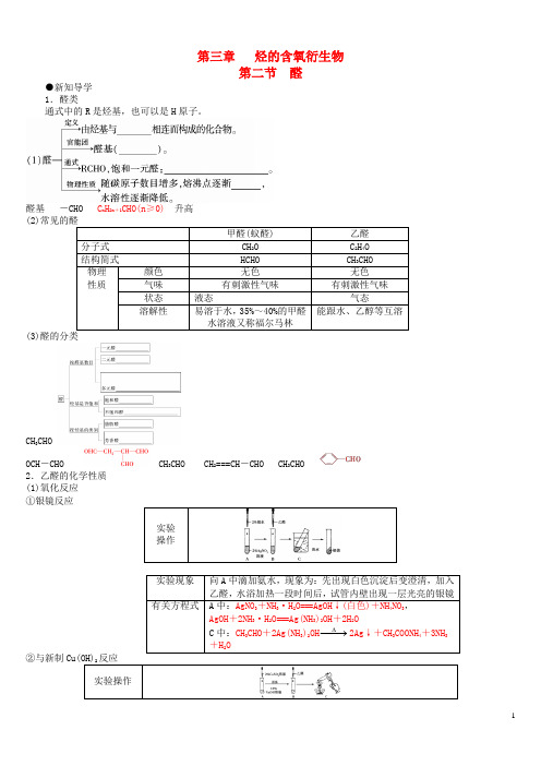 高中化学 第三章 第2节 醛导学案 新人教版选修5