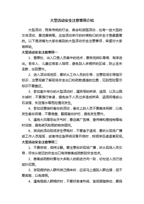 大型活动安全注意事项介绍