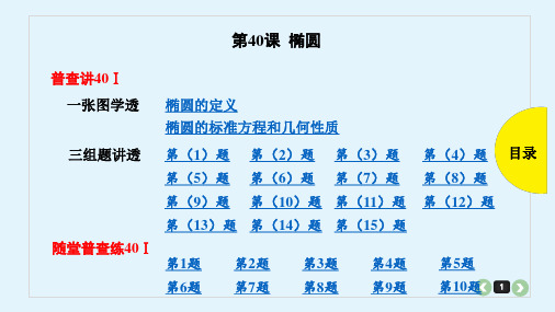 2020年高考数学(理)第40课 椭圆精品课件一轮复习