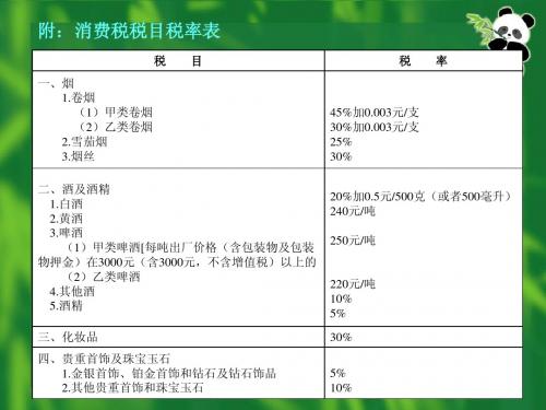 消费税及营业税税率