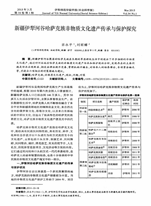 新疆伊犁河谷哈萨克族非物质文化遗产传承与保护探究