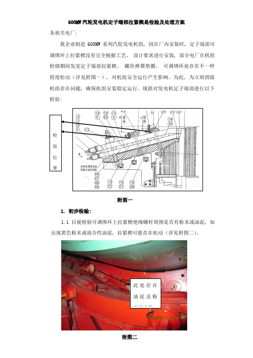 发电机定子端部拉紧楔的检查方案