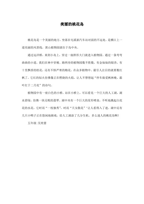 美丽的桃花岛_小学五年级作文300字