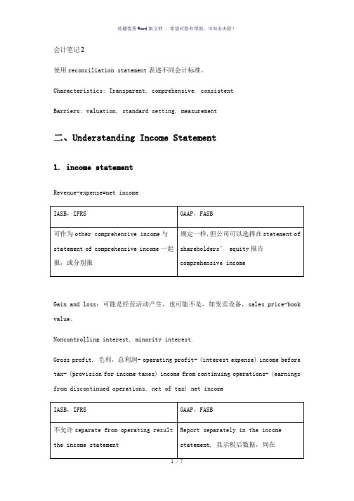 CFA一级会计笔记