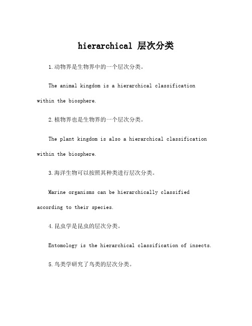 hierarchical 层次分类